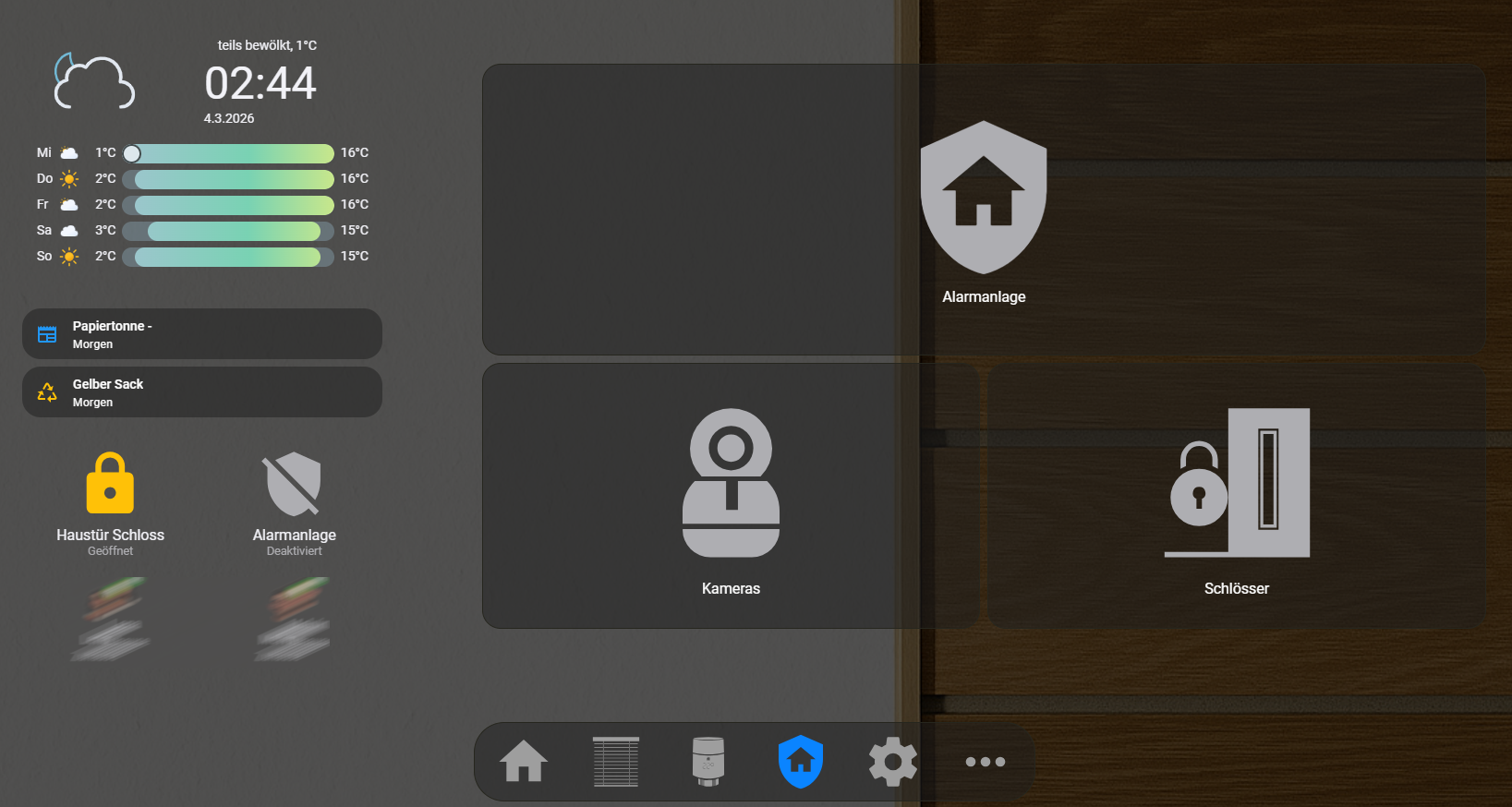 Home Assistant Tablet Dashboard